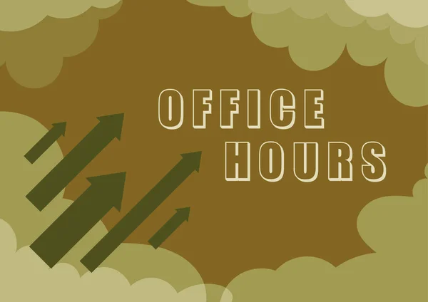 Κείμενο Που Δείχνει Την Έμπνευση Ώρες Γραφείου Επιχειρηματική Προσέγγιση Ώρες — Φωτογραφία Αρχείου