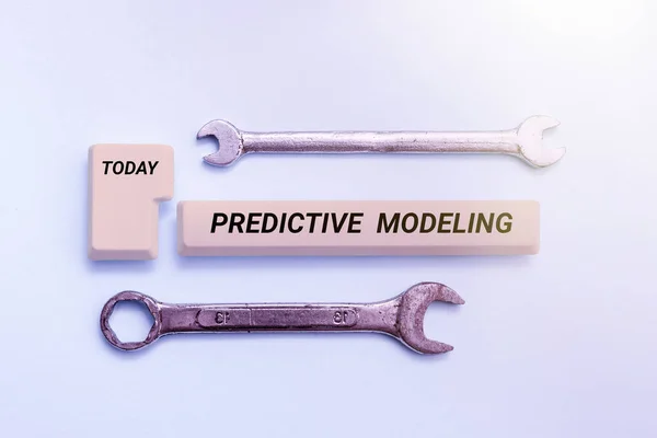 Texto Caligrafia Modelagem Preditiva Estratégia Manutenção Vitrine Negócios Conduzida Por — Fotografia de Stock