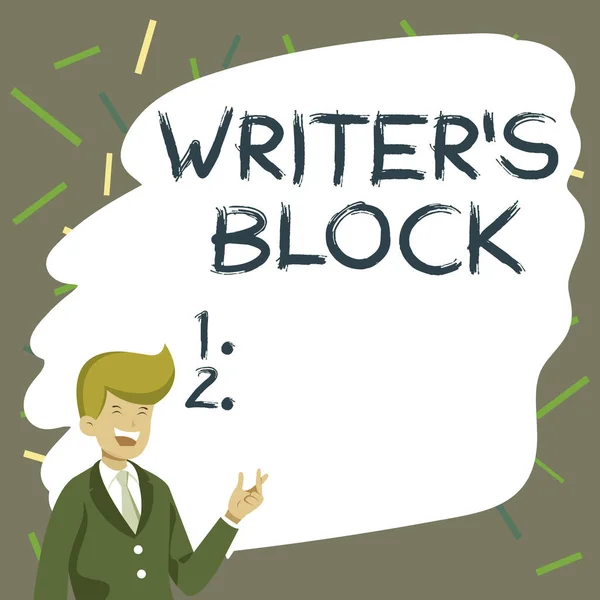 Conceptual Display Writers Block Word Written Condition Being Unable Think — Stock Photo, Image
