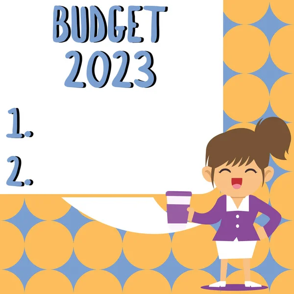 Tekst Bijschrift Begroting 2023 Raming Van Inkomsten Uitgaven Voor Volgend — Stockfoto