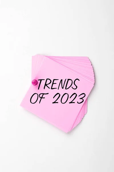 Εννοιολογική Λεζάντα Τάσεις Του 2023 Επιχειρηματική Έννοια Πράγματα Που Είναι — Φωτογραφία Αρχείου