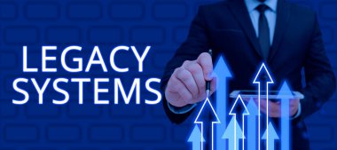 El yazısı işareti Miras Sistemleri, İnternet Konsepti eski yöntem bilgisayar sistemi veya uygulama programı