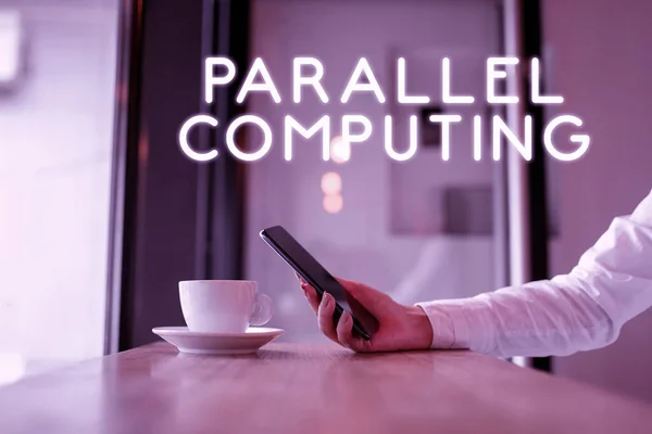 Conceptual Caption Parallel Computing Internet Concept Simultánní Výpočet Pomocí Softwaru — Stock fotografie