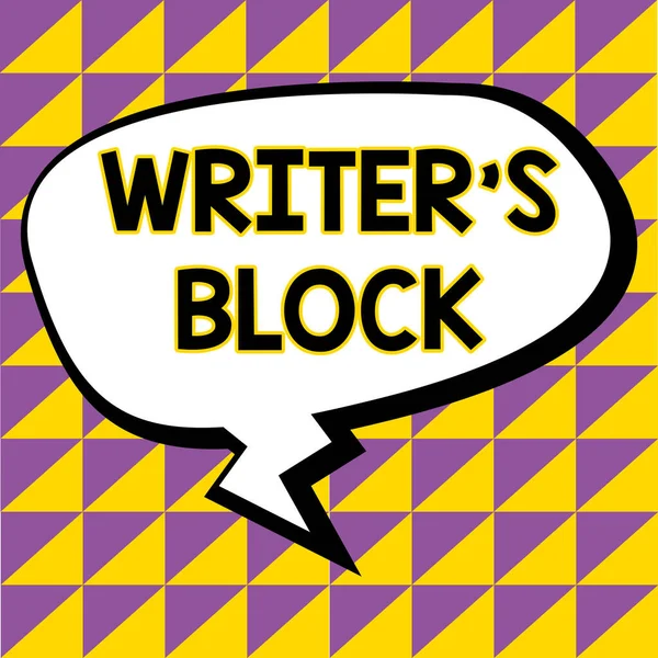 Tekst Pokazujący Inspirację Writers Block Word Written Condition Being Able — Zdjęcie stockowe