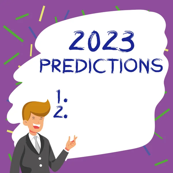 Inspiración Mostrando Signo 2023 Predicciones Negocios Mostrar Lista Cosas Que — Foto de Stock