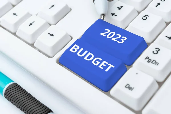 Handschrift Text 2023 Budget Business Übersicht Business Finanzplan Für Das — Stockfoto