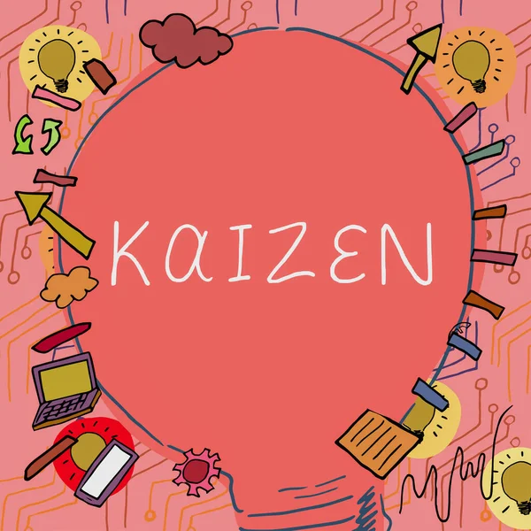 Psaní Textu Kaizen Word Japanese Business Philosophy Improvement Working Practices — Stock fotografie