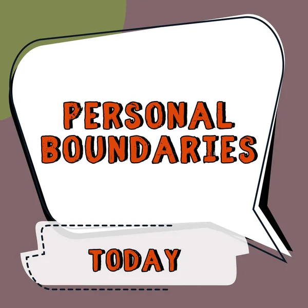 Writing Displaying Text Personal Boundaries Word Something Indicates Limit Extent — Stock Photo, Image