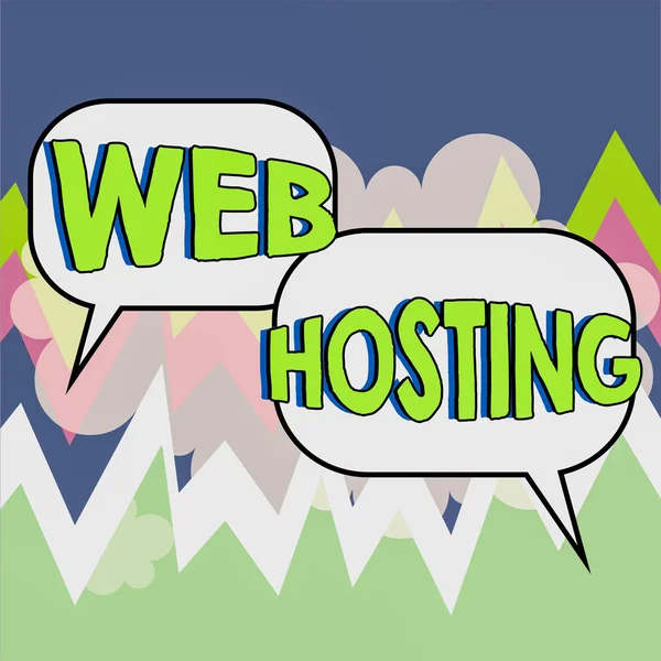 Szöveg Felirat Bemutatása Web Hosting Üzleti Megközelítés Tevékenység Tárhely Hozzáférés — Stock Fotó