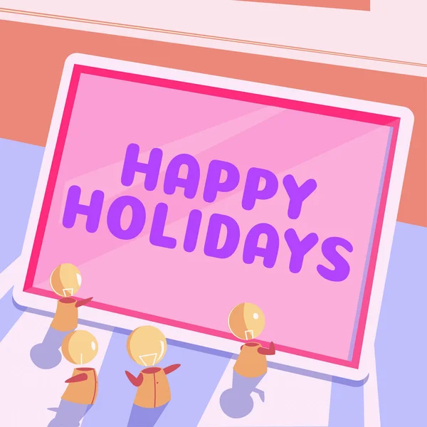 Text Bildtext Presentera Happy Holidays Internet Concept Hälsning Som Används — Stockfoto