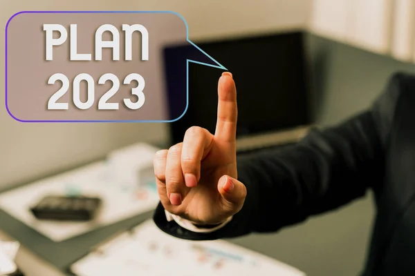 Tekenen Weergeven Plan 2023 Business Idee Gedetailleerd Voorstel Voor Het — Stockfoto