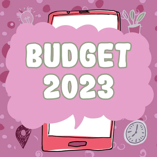 Tekst Bijschrift Van Begroting 2023 Raming Van Inkomsten Uitgaven Van — Stockfoto