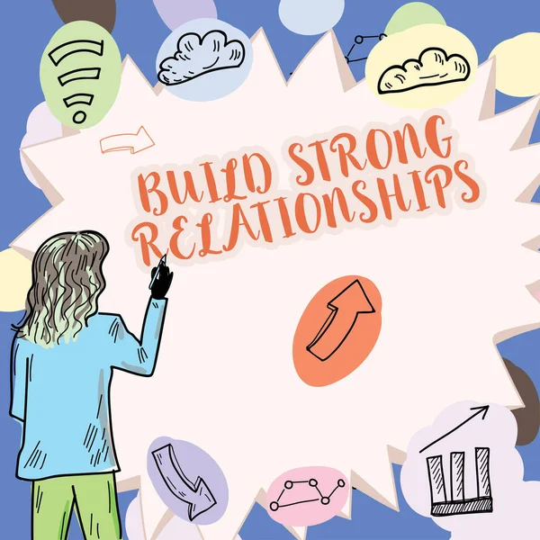 Κείμενο Λεζάντα Παρουσίαση Build Strong Relationships Εννοιολογική Φωτογραφία Καλή Εξυπηρέτηση — Φωτογραφία Αρχείου