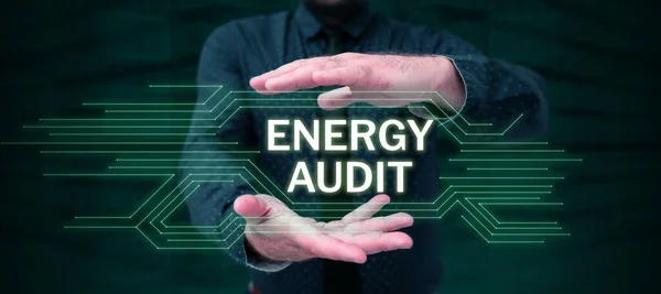 Legenda Conceitual Energy Audit Word Written Assessment Energy Needs Efficiency — Fotografia de Stock