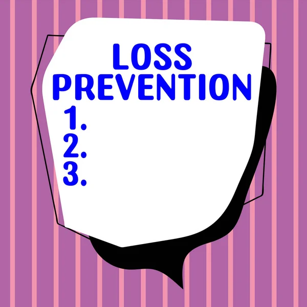 Logga Visa Förlust Förebyggande Företag Att Närma Sig Det Faktum — Stockfoto