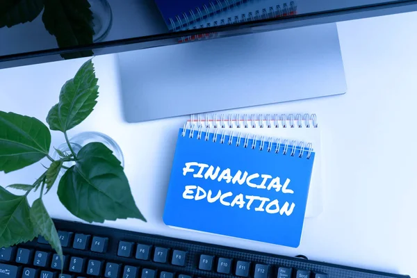Logga Som Visar Finansiell Utbildning Begreppet Förstå Monetära Områden Som — Stockfoto