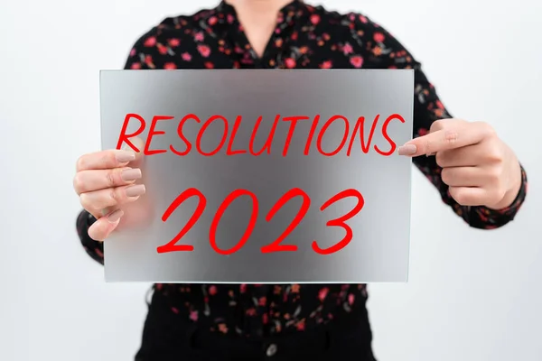 Texto Título Presentando Resoluciones 2023 Word Escrito Lista Cosas Desea —  Fotos de Stock