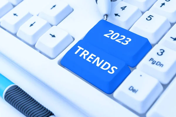 Textzeichen Mit 2023 Trends Wort Für Dinge Die Laufenden Jahr — Stockfoto