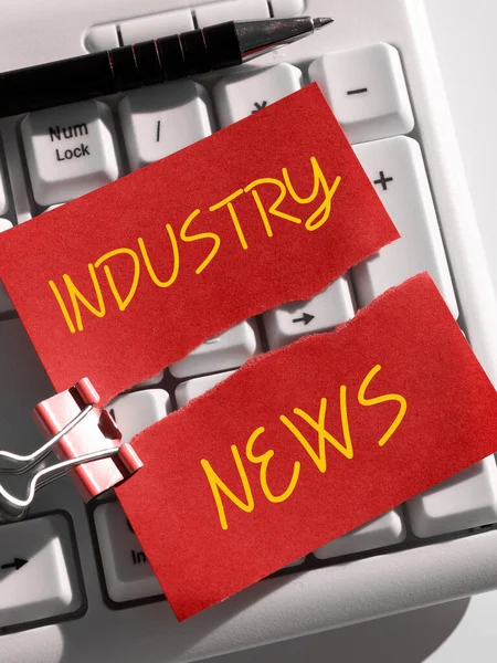Szöveg Felirat Bemutató Ipari Hírek Koncepció Jelentése Műszaki Piaci Jelentés — Stock Fotó