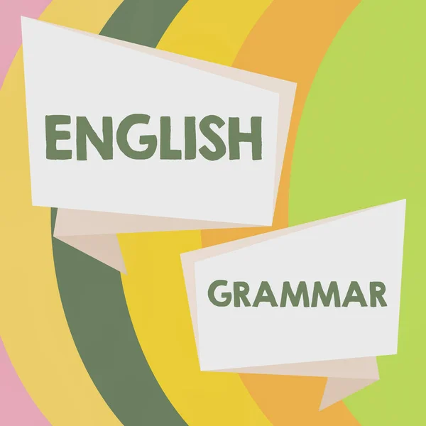 Escribiendo Mostrando Texto Gramática Inglesa Word Written Courses Cubre Todos — Foto de Stock