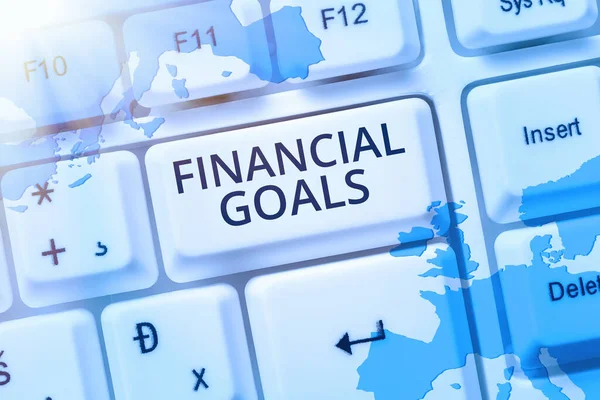 Sign Displaying Financial Goals Concept Meaning Targets Usually Driven Specific — Stock Photo, Image