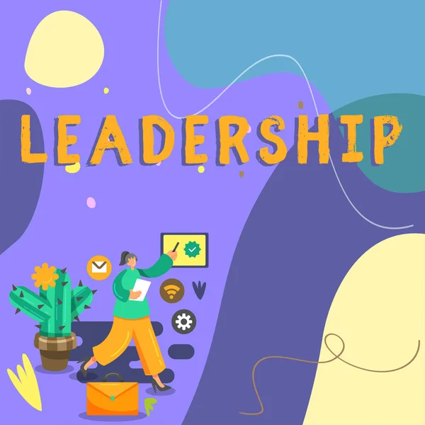 리더십을 표시하는 개념은 사람이나 회사의 그룹을 이끌어 포함하는 활동을 — 스톡 사진