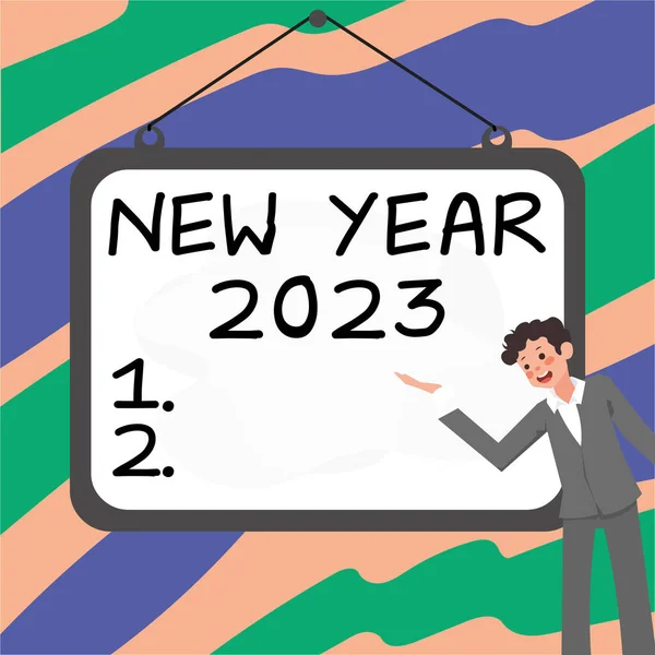 コンセプトディスプレイ新年2023 挨拶を意味するコンセプト フレッシュスタートベスト願い — ストック写真