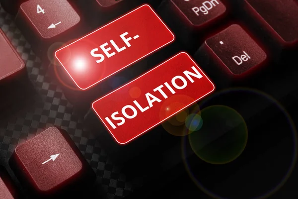 Написание Отображения Текста Self Isolation Word Written Promoting Infection Control — стоковое фото