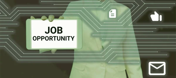 Εννοιολογική Λεζάντα Job Opportunity Επιχειρηματική Επισκόπηση Μια Ευκαιρία Απασχόλησης Την — Φωτογραφία Αρχείου