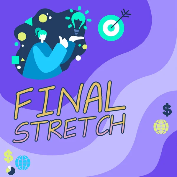 Pisanie Wyświetlanie Tekstu Final Stretch Business Showcase Last Leg Zakończenie — Zdjęcie stockowe