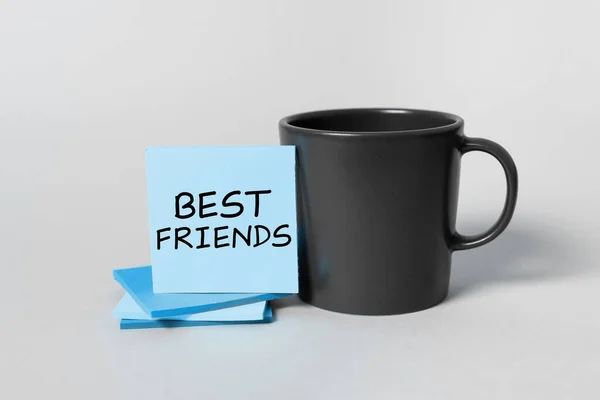 Texto Presentando Mejor Amigos Palabra Escrito Una Persona Que Valoras — Foto de Stock