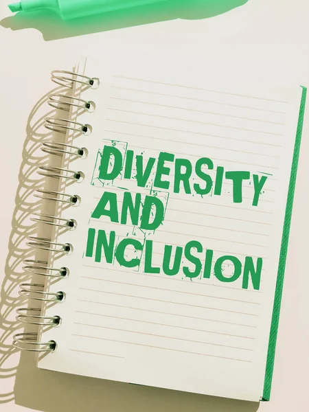 Inspiración Mostrando Signo Diversidad Inclusión Gama Concepto Negocio Diferencia Humana — Foto de Stock