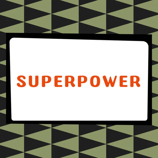 Handschrift Text Superpower Business Präsentieren Eine Macht Oder Fähigkeit Einer — Stockfoto