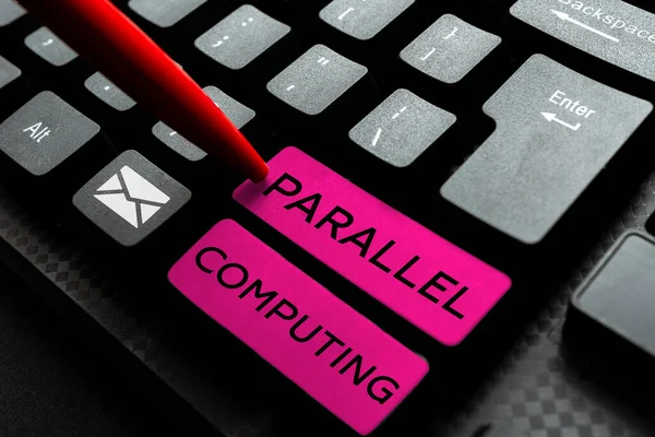 Inspiración Mostrando Signo Computación Paralela Concepto Que Significa Cálculo Simultáneo — Foto de Stock