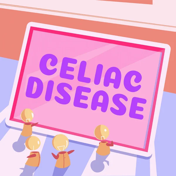 Jelzés Megjelenítése Celiac Betegség Internet Concept Vékonybél Túlérzékeny Glutén Emésztési — Stock Fotó