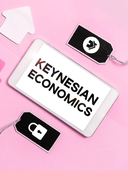 Inspiratie Toont Teken Keynesiaanse Economie Bedrijfsoverzicht Monetaire Fiscale Programma Van — Stockfoto