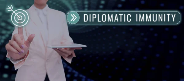 Conceptuele Weergave Diplomatieke Immuniteit Woord Voor Woord Dat Buitenlandse Diplomaten — Stockfoto