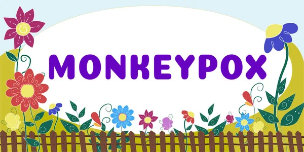 Inspiração Mostrando Sinal Monkeypox Palavra Para Poxvirus África Causada Principalmente — Fotografia de Stock
