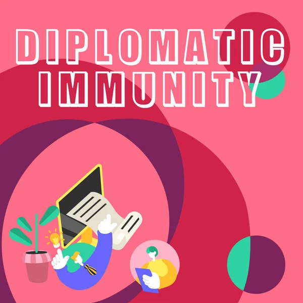 Diplomatische Immunität Begriff Für Ein Gesetz Das Ausländischen Diplomaten Sonderrechte — Stockfoto
