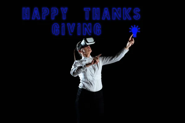 Text caption presenting Happy Thanksgiving, Internet Concept Harvest Festival National holiday celebrated in November