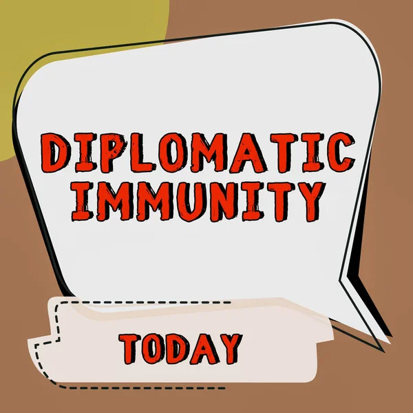 Conceptuele Weergave Diplomatieke Immuniteit Zakelijke Benadering Recht Dat Buitenlandse Diplomaten — Stockfoto