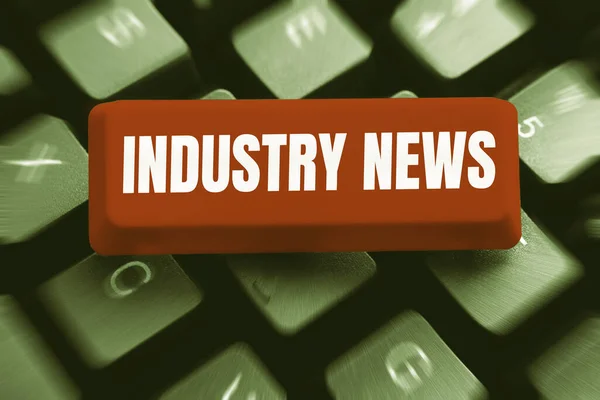 Conceptual Caption Industry News Üzleti Ötlet Műszaki Piaci Jelentés Manufacturing — Stock Fotó