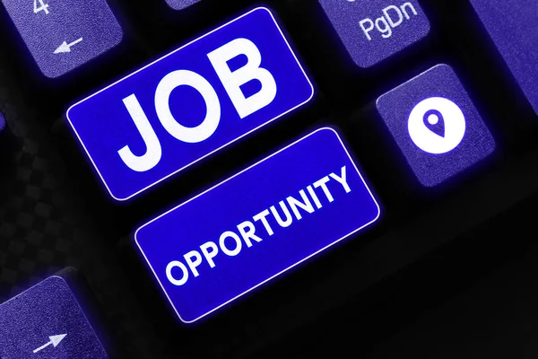 Exibição Conceitual Job Opportunity Business Mostra Uma Oportunidade Emprego Chance — Fotografia de Stock