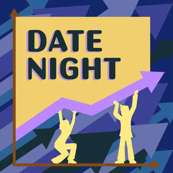 Szöveges Üzenet Megjelenítése Date Night Üzleti Megközelítés Egy Olyan Időszakban — Stock Fotó
