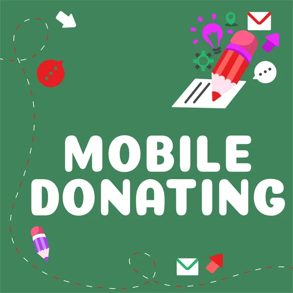 Konzeptionelle Anzeige Mobile Spenden Geschäftskonzept Etwas Für Eine Wohltätige Organisation — Stockfoto
