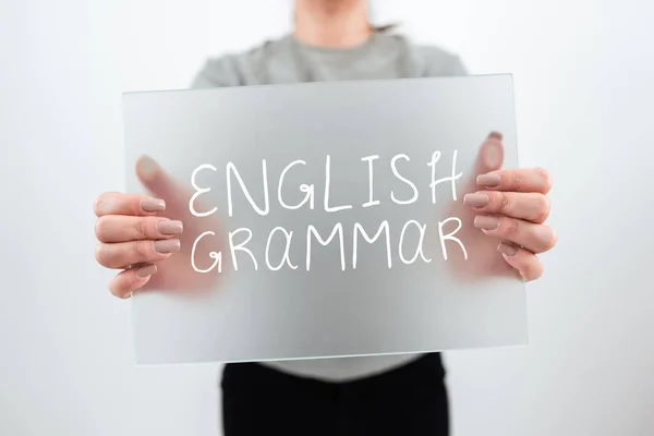 Pisanie Tekst Angielski Gramatyka Biznes Pomysł Kursy Obejmują Wszystkie Poziomy — Zdjęcie stockowe