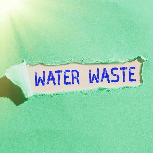 手書きのテキスト水の廃棄物 工業プロセスの一部として使用されている事業コンセプトの液体 — ストック写真