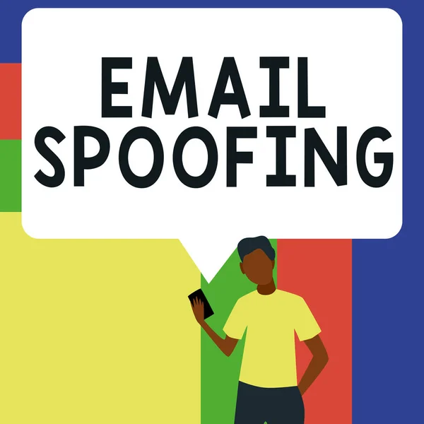 Почерк Тексту Email Spoofing Бізнес Ідея Забезпечує Доступ Зміст Електронного — стокове фото