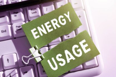 Enerji Kullanımı kavramsal görüntüleme, bir süreç veya sistemde tüketilen veya kullanılan enerji miktarı üzerine yazılmış Sözcük