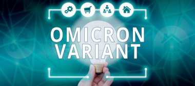 Kavramsal gösterim Omicron Variant, yeni bir tür koronavirüsün neden olduğu hafif ve şiddetli solunum hastalıklarına iş genel bakışı